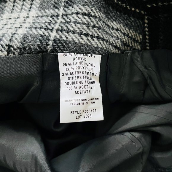 Jacob Gray Wool Plaid A-Line Skirt - Picture 10 of 10